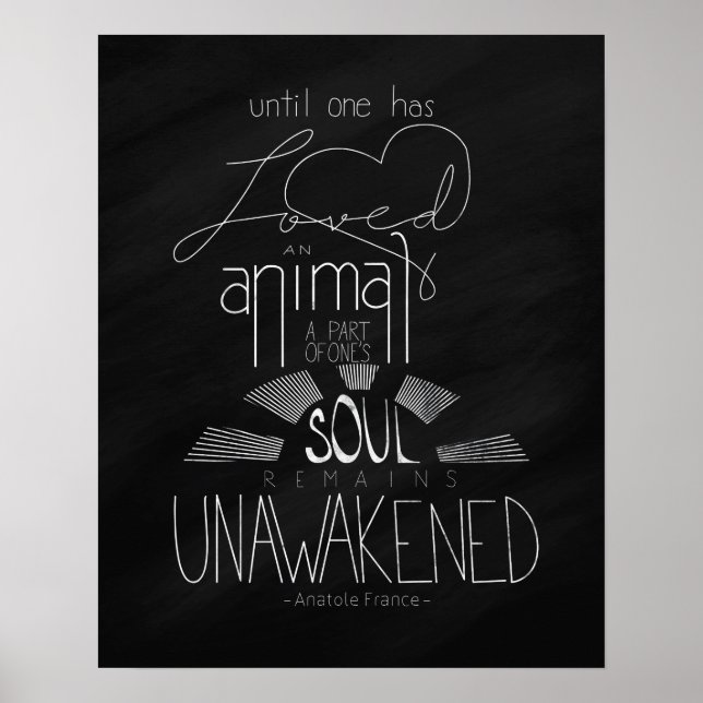 Liebe an Animal Anatole France Handschrift Letter  Poster (Vorne)