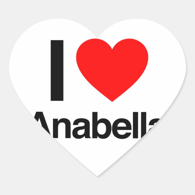 Liebe Anabella Herz-Aufkleber (Vorderseite)