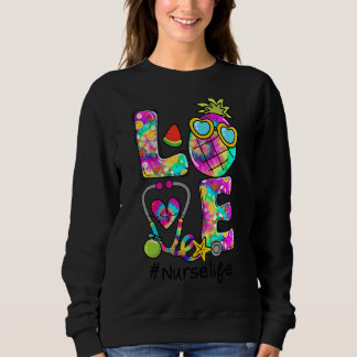 Liebe Ananas Stethoscope Gefärbte Krawatte Kranken Sweatshirt