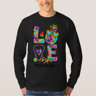 Liebe Ananas Stethoscope Gefärbte Krawatte Kranken T-Shirt