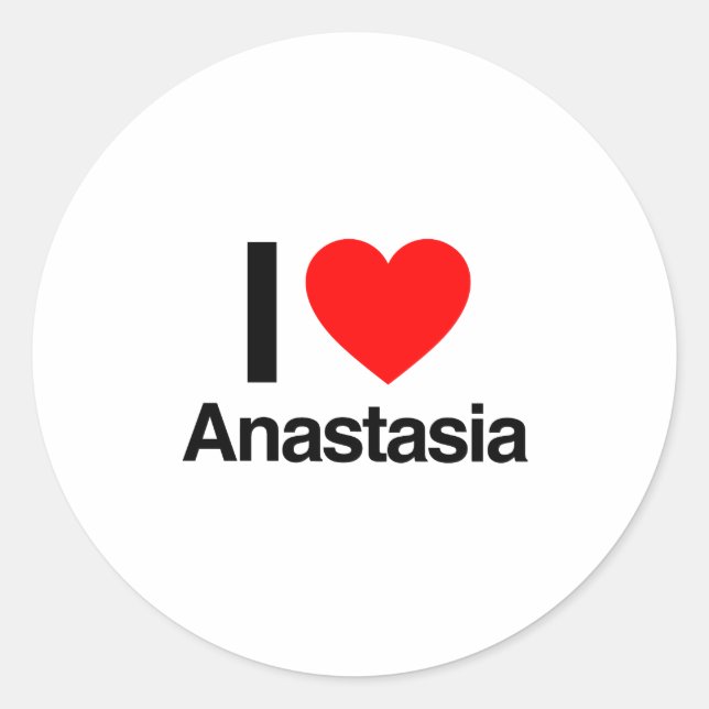 Liebe Anastasie Runder Aufkleber (Vorderseite)