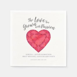 Liebe angebaut ruby nach Hochzeit 1. Jubiläum Part Serviette