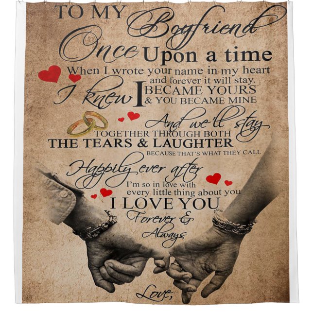 Liebe-Angebot für Freund | Lovely Quotes Gift Duschvorhang (Vorderseite)