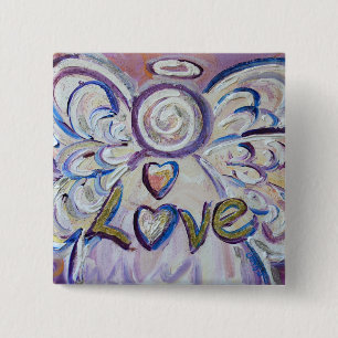 Liebe Angel Word Art Button Button