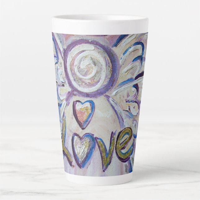 Liebe Angel Word Art Custom Latte Tasse Cup (Vorderseite)