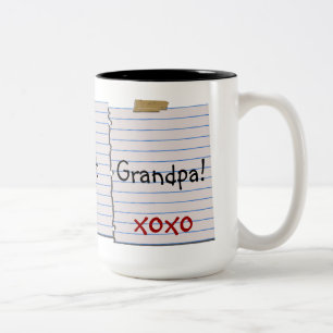 Liebe-Anmerkungen für Großvater-Tasse Zweifarbige Tasse