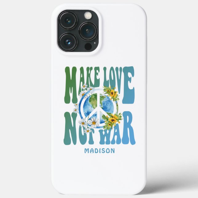 Liebe anstelle des Weltfriedenssymbols des Krieges Case-Mate iPhone Hülle (Rückseite)