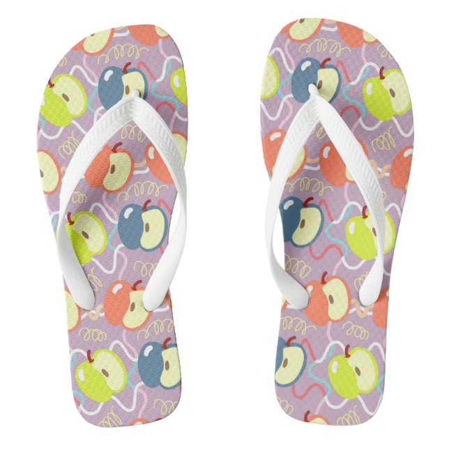 Liebe Äpfel Lila. Badesandalen (Fußbett)