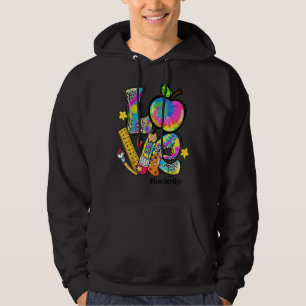 Liebe Apple Gefärbte Krawatte Leopard Lehrer Leben Hoodie