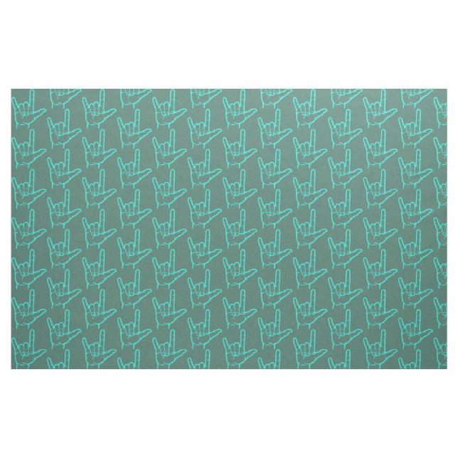 Liebe Aqua ASL I Sie gemustertes Gewebe Stoff (Yard (91,4 cm))