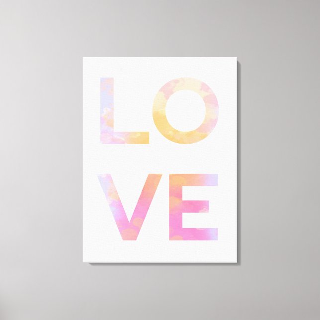 Liebe, Aquarell Leinwanddruck (Vorderseite)