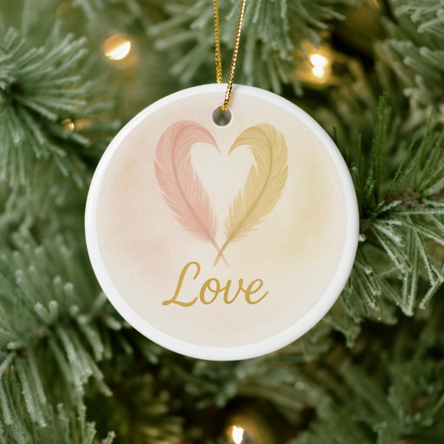 „Liebe“ Aquarell-Ornament Keramik Ornament (Baum)