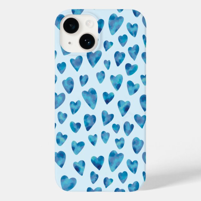 Liebe, Aquarellblau Case-Mate iPhone 14 Hülle (Rückseite)