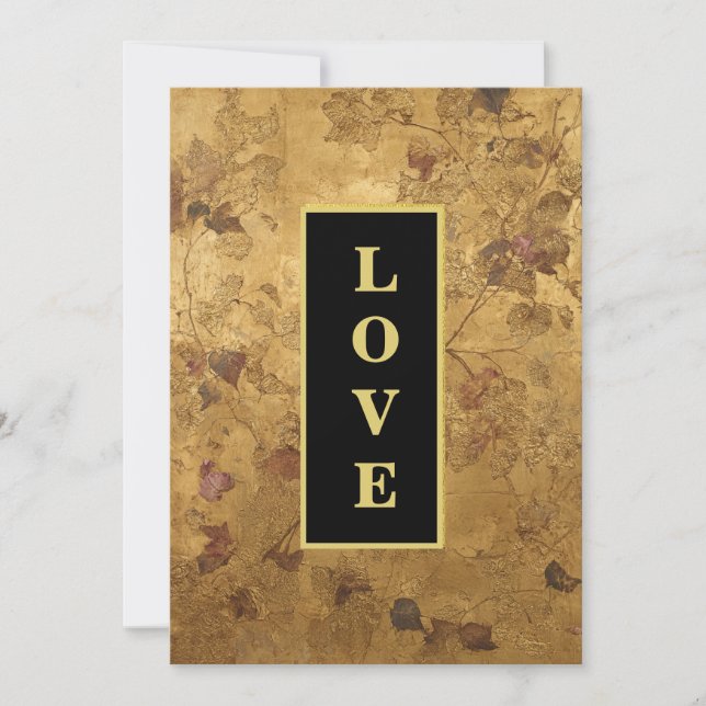 *~ LIEBE AR66 UAWG QR Elegant Gold Wedding Einladung (Vorderseite)