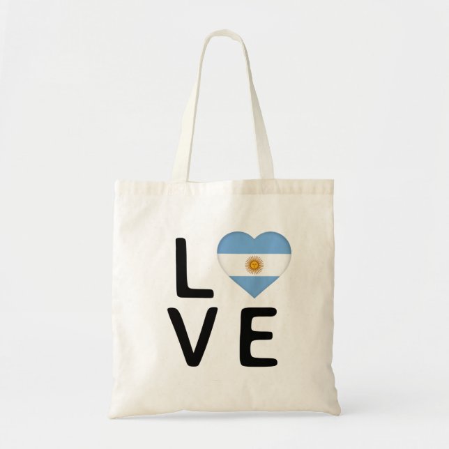 Liebe - argentinische Flagge Tragetasche (Vorne)