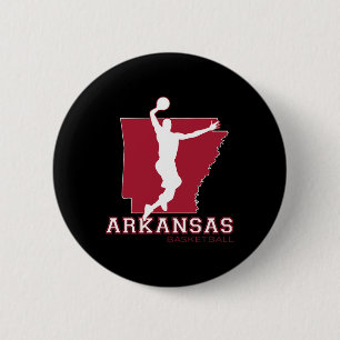 Liebe Arkansan Hoops Fan Arkansas Staat Silhouette Button