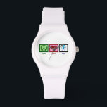 Liebe Armbanduhr<br><div class="desc">Ein niedliches Laufgeschenk. Ein Friedenszeichen,  Herz und Läufer. Ich Liebe Marathons.</div>