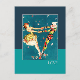 Liebe. Art Deco Valentine's Day Feiertagspostkarte