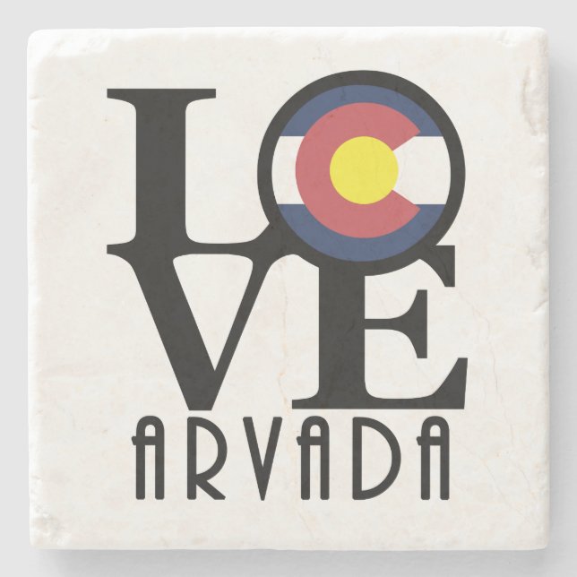 LIEBE Arvada Colorado Steinuntersetzer (Vorderseite)