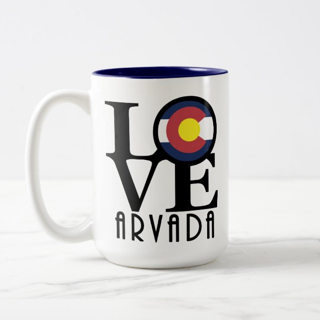 LIEBE Arvada Colorado Zweifarbige Tasse (Links)