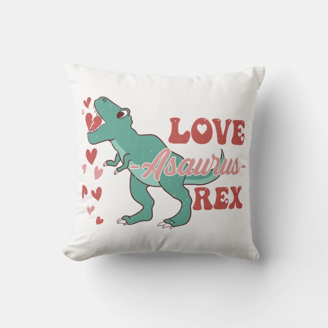 Liebe-Asaurus Rex Funny Kissen (Vorderseite)