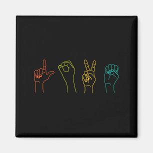 Liebe Asl Gebärdensprachalphabet Valentinstag Gif Magnet