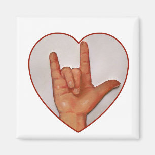 LIEBE ASL I SIE, HERZ GEFORMT MAGNET