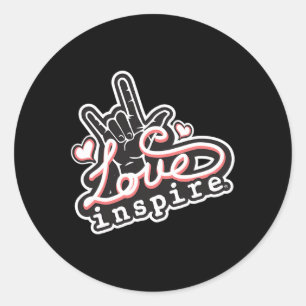 Liebe Asl Ily Hand Gebärdensprache Runder Aufkleber