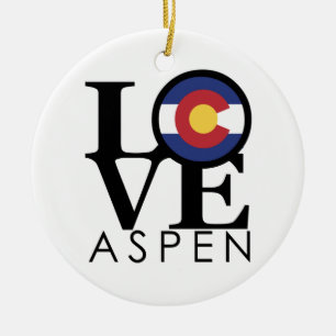 LIEBE Aspen Colorado Keramik Ornament