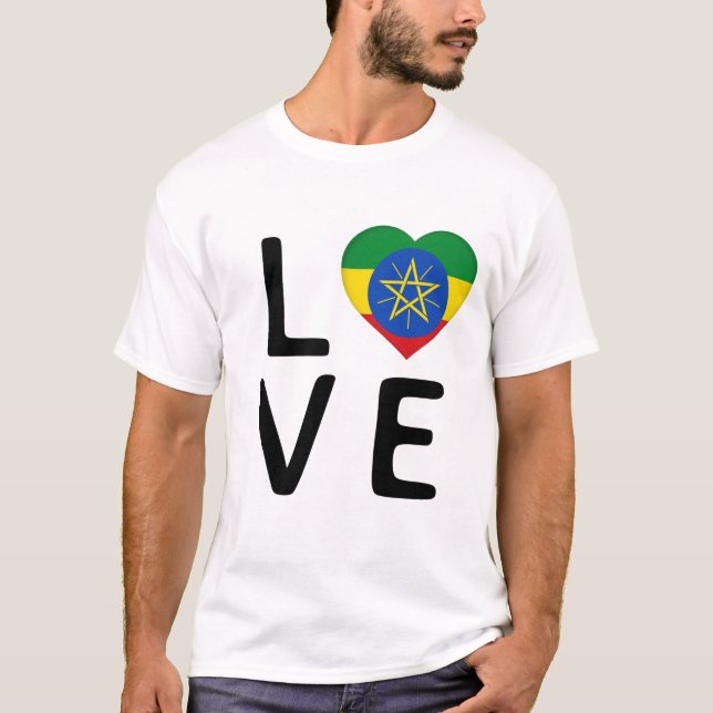 Liebe - Äthiopische Flagge T-Shirt (Vorderseite)