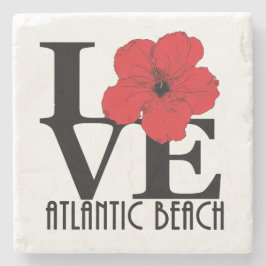 LIEBE Atlantic Beach Florida Roter Hibiskus Steinuntersetzer