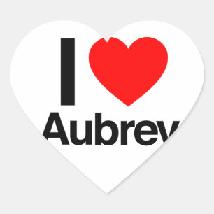 Liebe aubrey Herz-Aufkleber
