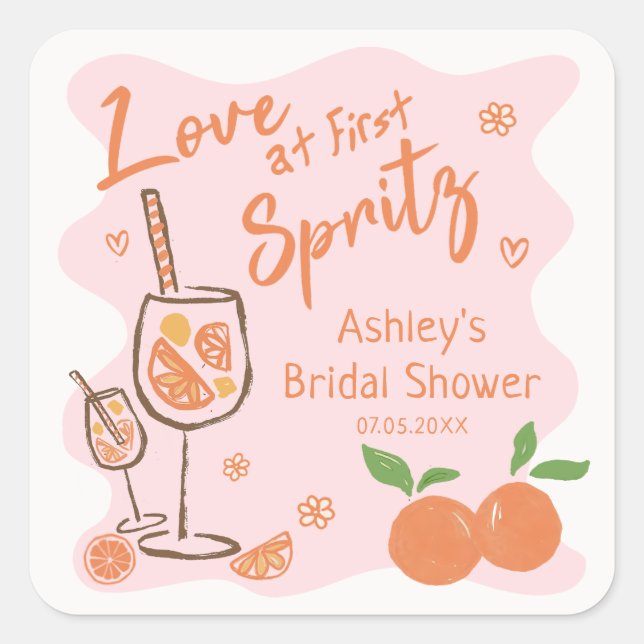 Liebe auf dem Aufkleber für das Erste Spritz-Braut (Vorderseite)
