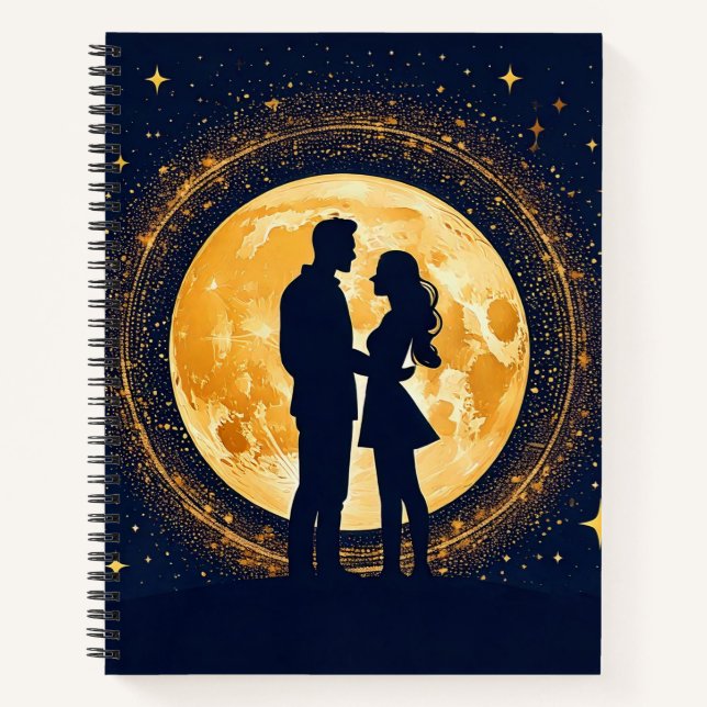 Liebe auf dem Mond Notizbuch (Vorderseite)