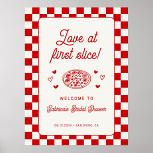 Liebe auf den ersten Bissen Pizza-Brautabschiedswi Poster