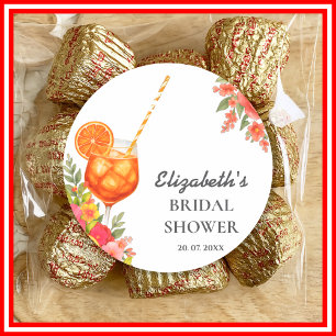 Liebe auf den ersten Spritz Citrus Orange Brautdus Runder Aufkleber