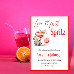 Liebe auf den ersten Spritz Citrus Orange Brautpar Einladung