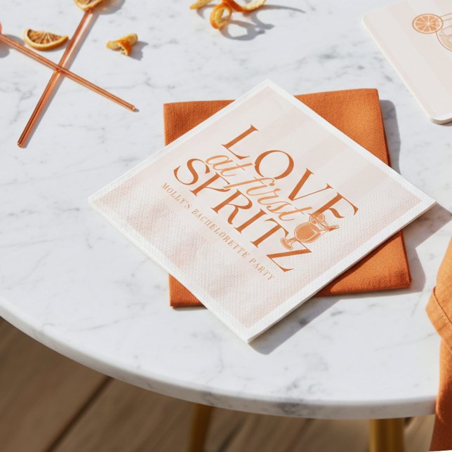 Liebe auf den ersten Spritz Junggesellinnenabschie Serviette (Love at First Spritz Bachelorette Napkins
)