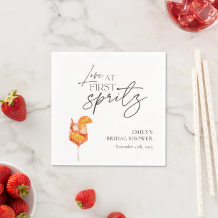 Liebe auf den ersten Spritz-Junggesellinnenabschie Serviette
