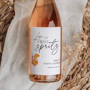 Liebe auf den ersten Spritz-Junggesellinnenabschie Weinetikett