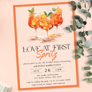 Liebe auf den ersten Spritz Moderne Zitrusschoppen Acryleinladungen