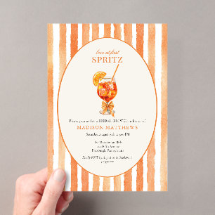 Liebe auf den ersten Spritz Orange Brautparty-Einl Acryleinladungen