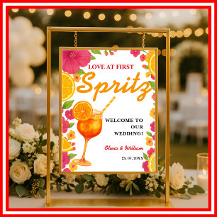 Liebe auf den ersten Spritz Orange Brautparty-Sc Poster