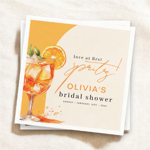 Liebe auf den ersten Spritz Orange Brautparty Serviette