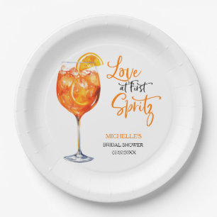 Liebe auf den ersten Spritz Sommer Cocktail Jungge Pappteller