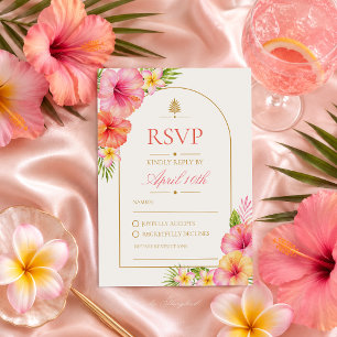 Liebe auf den ersten Spritz - Tropische Hochzeitsd RSVP Karte