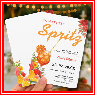 Liebe auf den ersten Spritzer   Boho-Citrus-Dusche Einladung