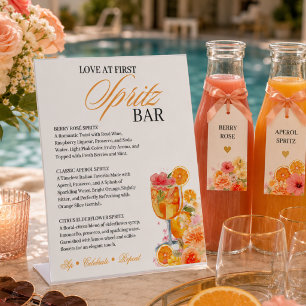 Liebe auf den ersten Spritzer Brautparty-Bar Sockelschild