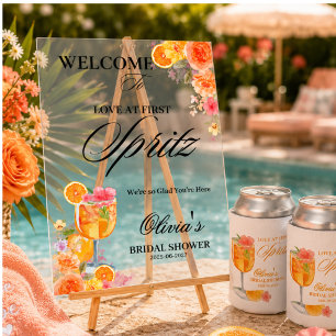 Liebe auf den ersten Spritzer Brautparty Willkomme Acrylschild