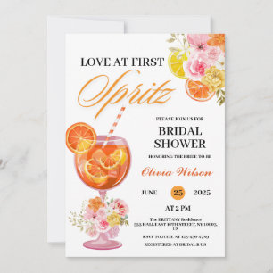 Liebe auf den ersten Spritzer Floral Cocktail Brau Einladung